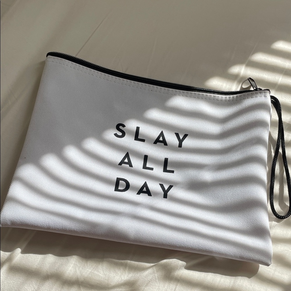 Milly White Pouch with Black Accents